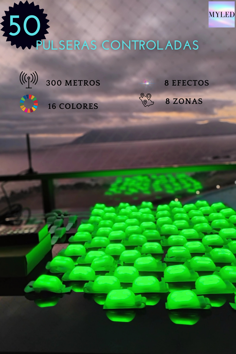 CAJA CONTROLADORA+ 50 PULSERAS LED
