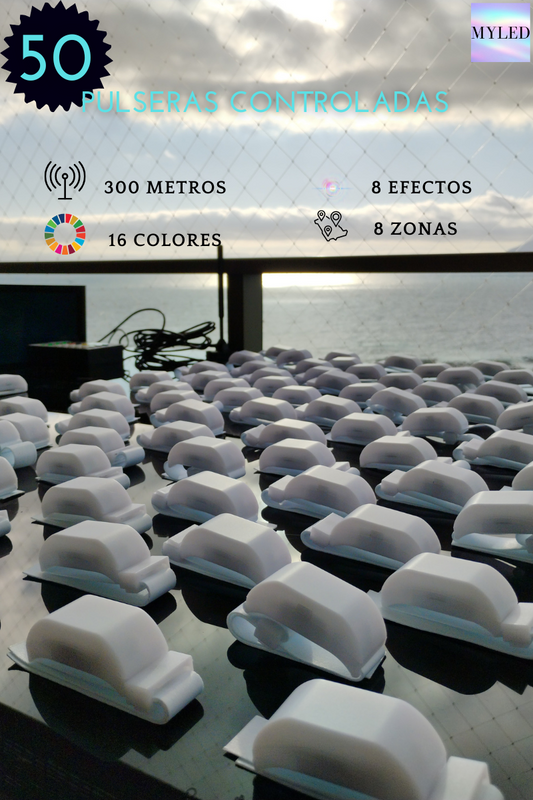 CAJA CONTROLADORA+ 50 PULSERAS LED