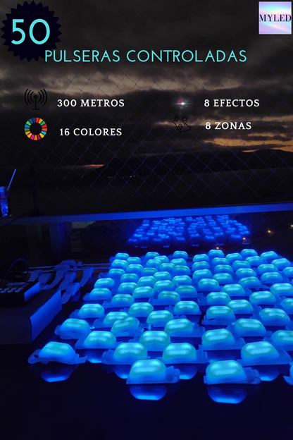 CAJA CONTROLADORA+ 50 PULSERAS LED