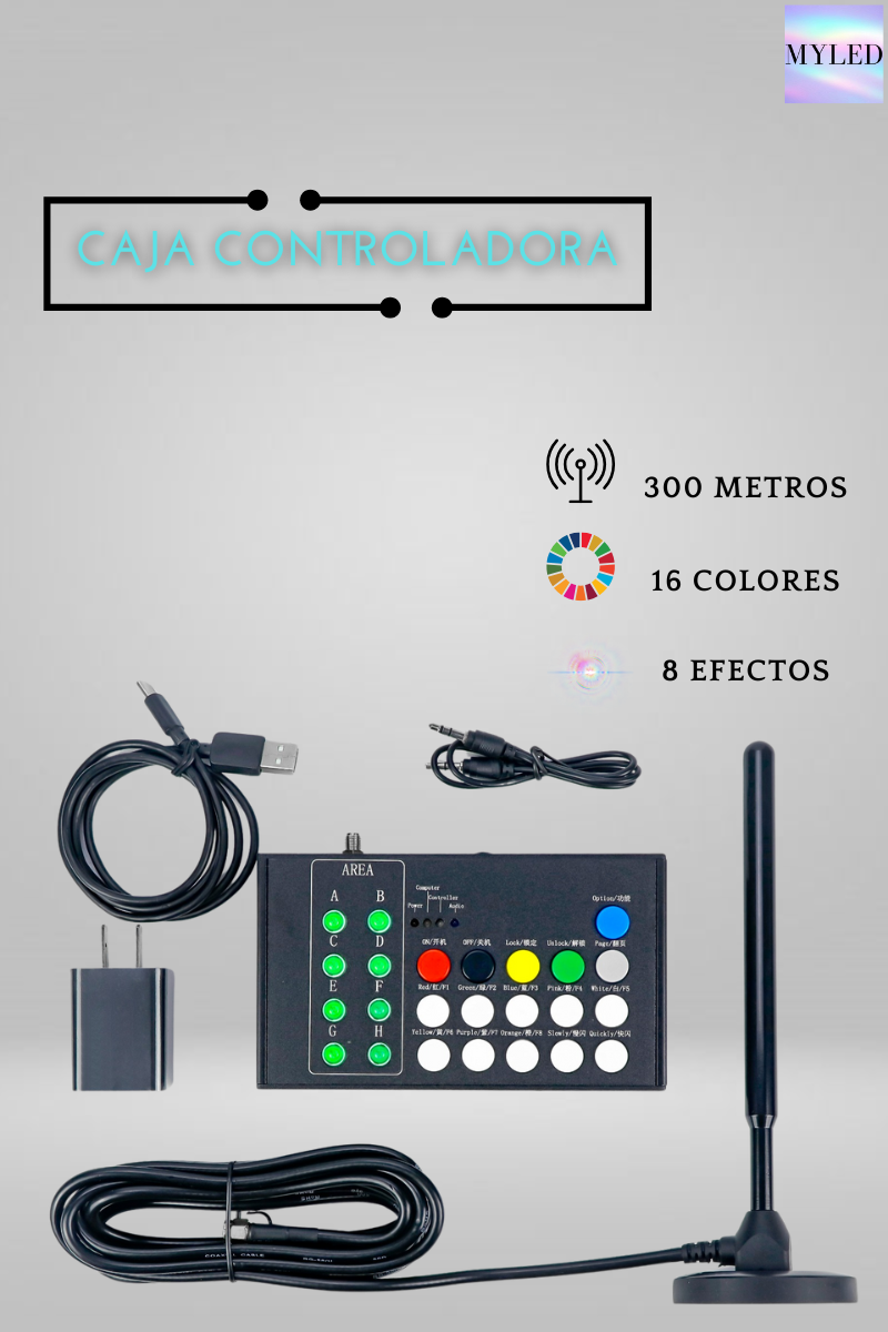 CAJA CONTROLADORA+ 50 PULSERAS LED