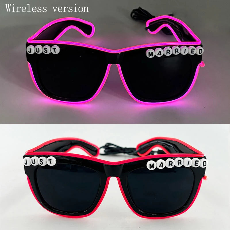 JUST MARRIED LED GLASSES 