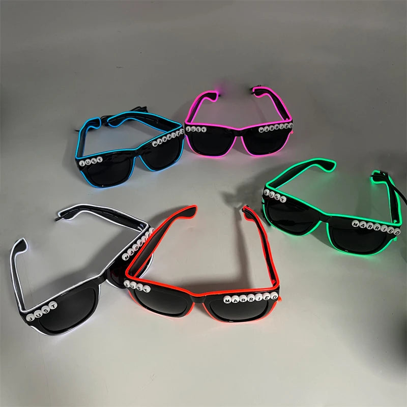 JUST MARRIED LED GLASSES 
